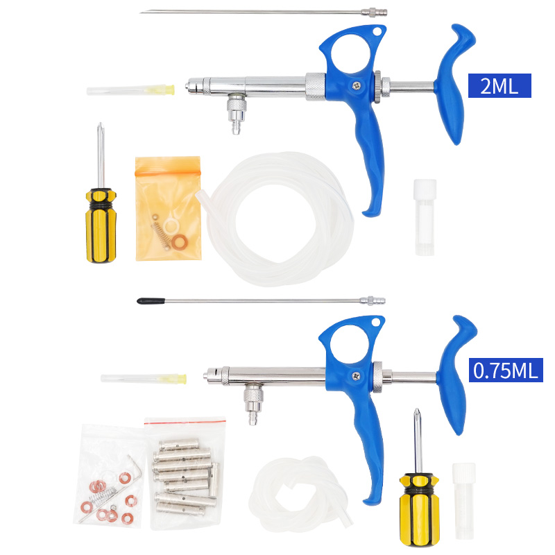 Veterinary Syringe Gun - 0.75Ml/2Ml Veterinary Continuous Vaccine Syringe Adjustable