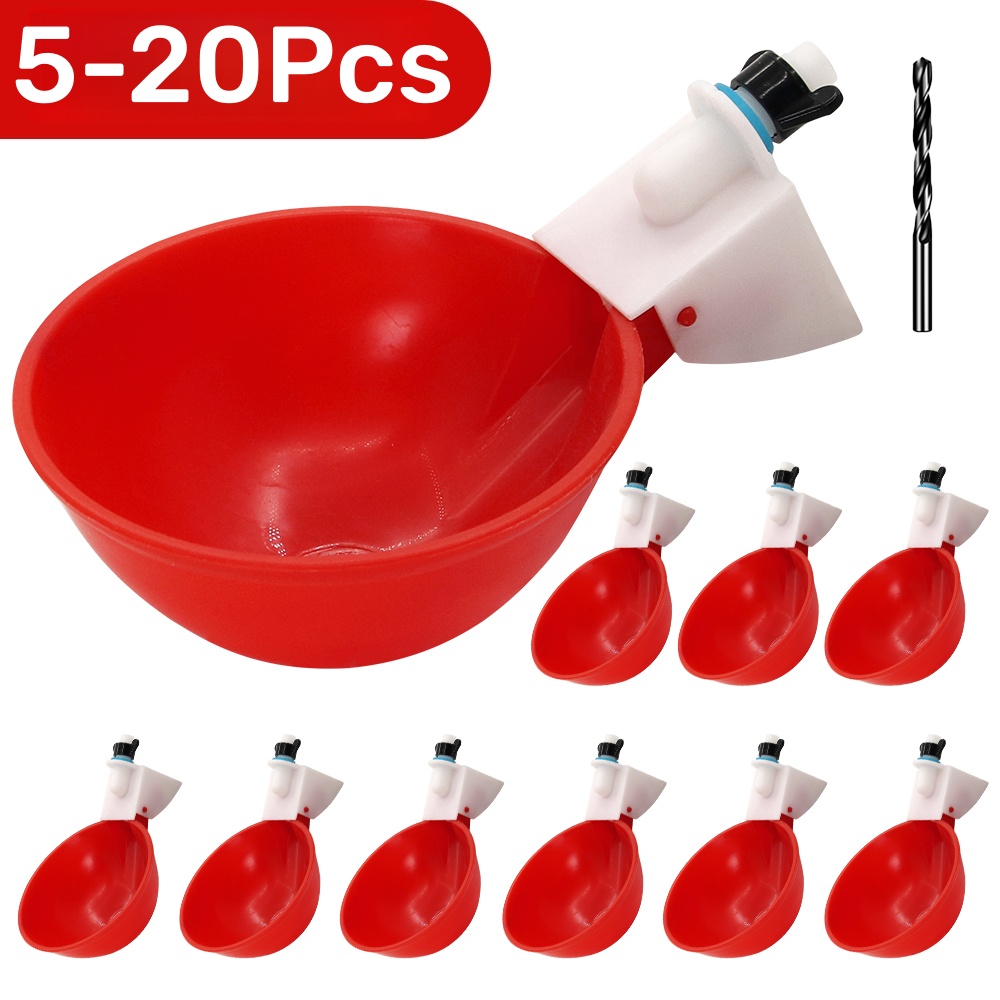 Chicken Nipple Drinker - 5-20Pcs Automatic Chicken Duck Drinking Cup