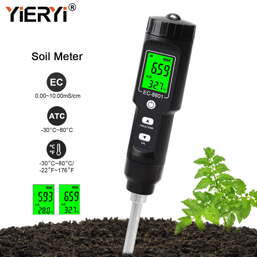 Yieryi EC/TEMP Soil Tester 0.0 - Agriculture Farming Hand Tools ulasan dan harga