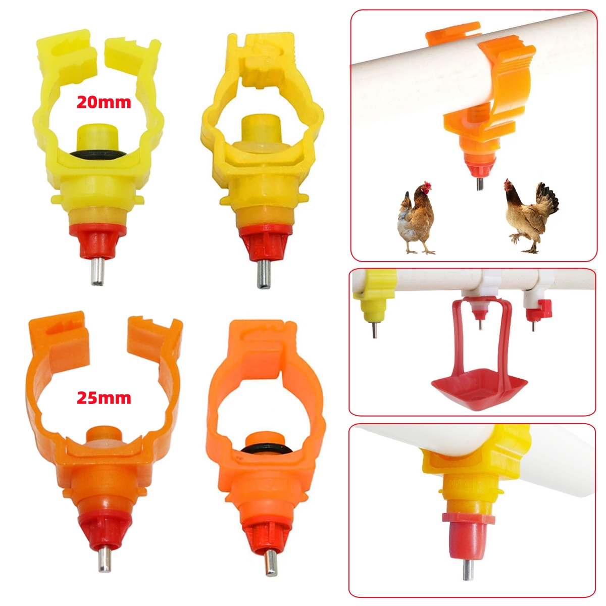 20mm 25mm Clamp-type Poultry N - Chicken Nipple Drinker ulasan dan harga
