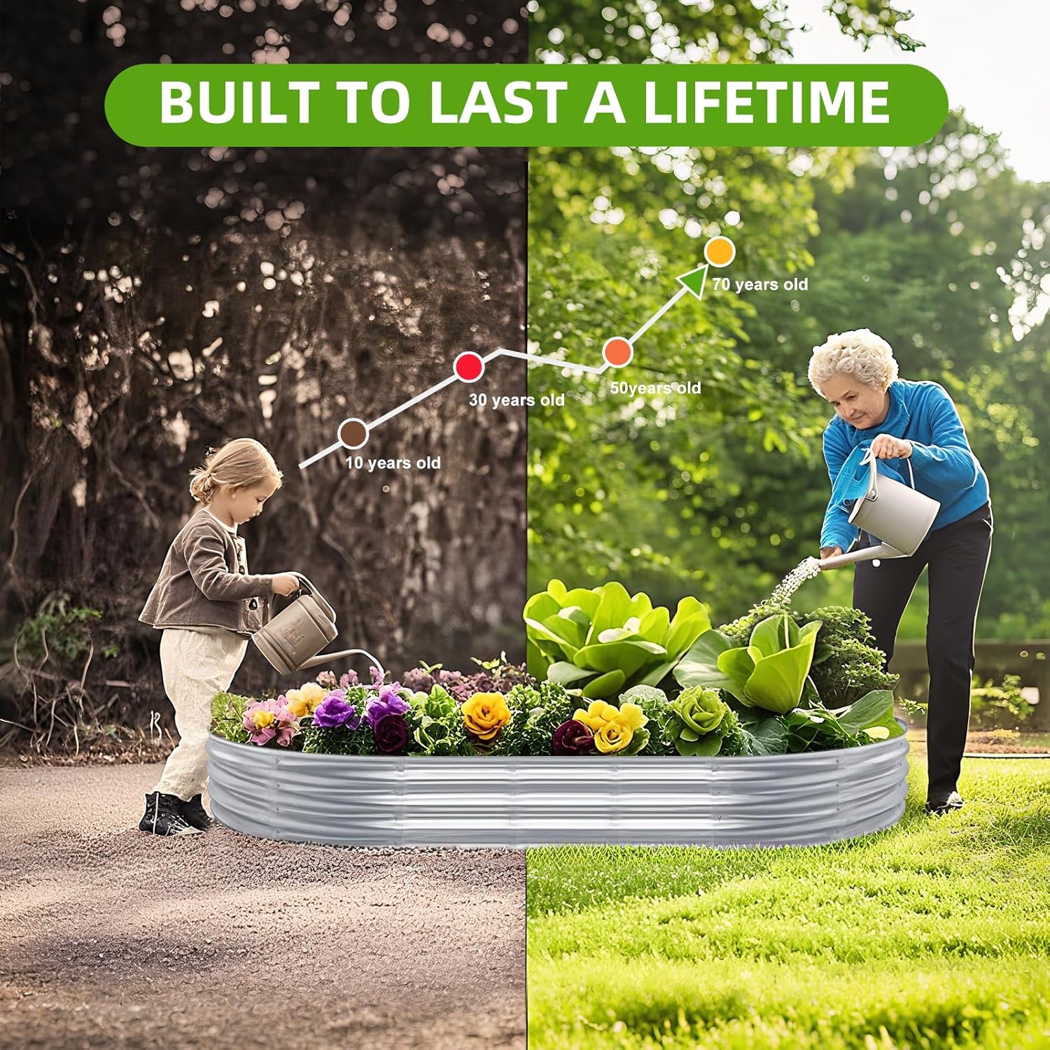 2pcs Raised Garden Bed, Galvan - Vegetable Transplanter ulasan dan harga