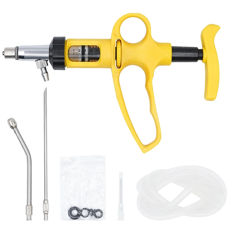 1 Set 5Ml/10Ml Adjustable Cont - Veterinary Syringe Gun ulasan dan harga
